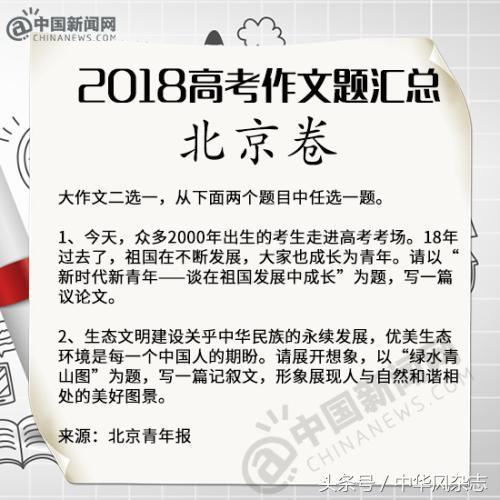 华语作家网执行总编辑傅志宏押中2018年北京高考作文题